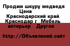 Продам шкуру медведя › Цена ­ 30 000 - Краснодарский край, Краснодар г. Мебель, интерьер » Другое   